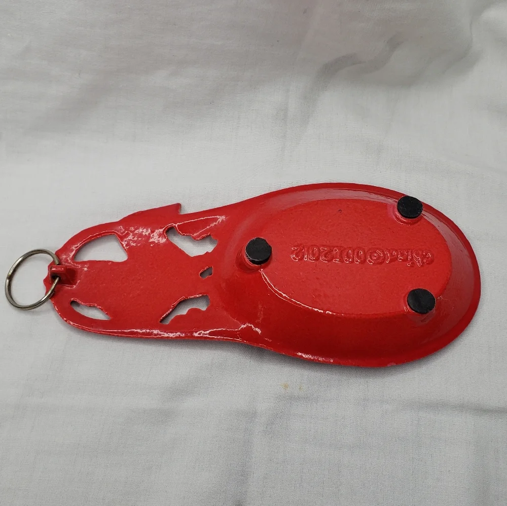 Cast Iron Red Enameled Rooster Spoon Rest
